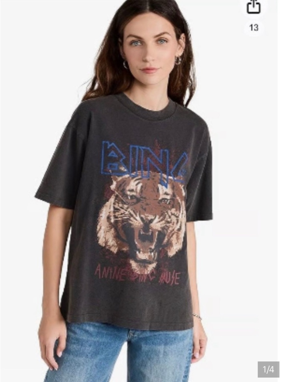 Anime Bing Tiger tee shirt black S